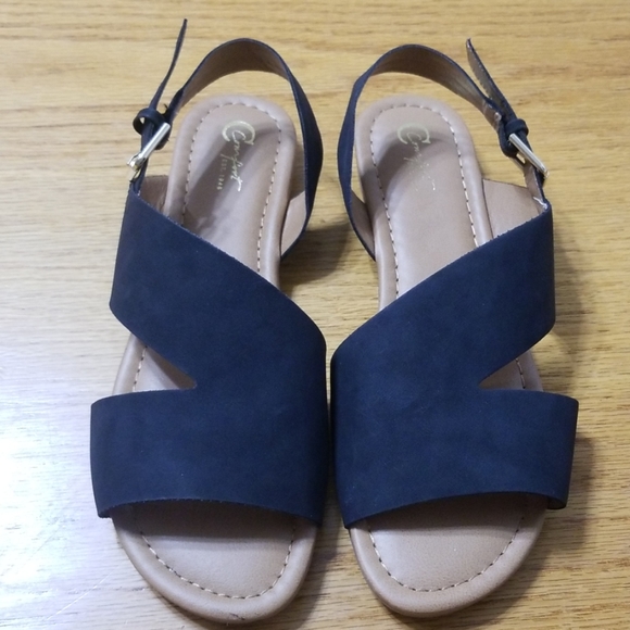 New Cato Black Suede Sandals size 9 - Picture 1 of 4